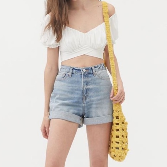 BDG Pants - Urban Outfitters BDG Mom High Rise Light Wash Denim Jean Shorts, size 30W